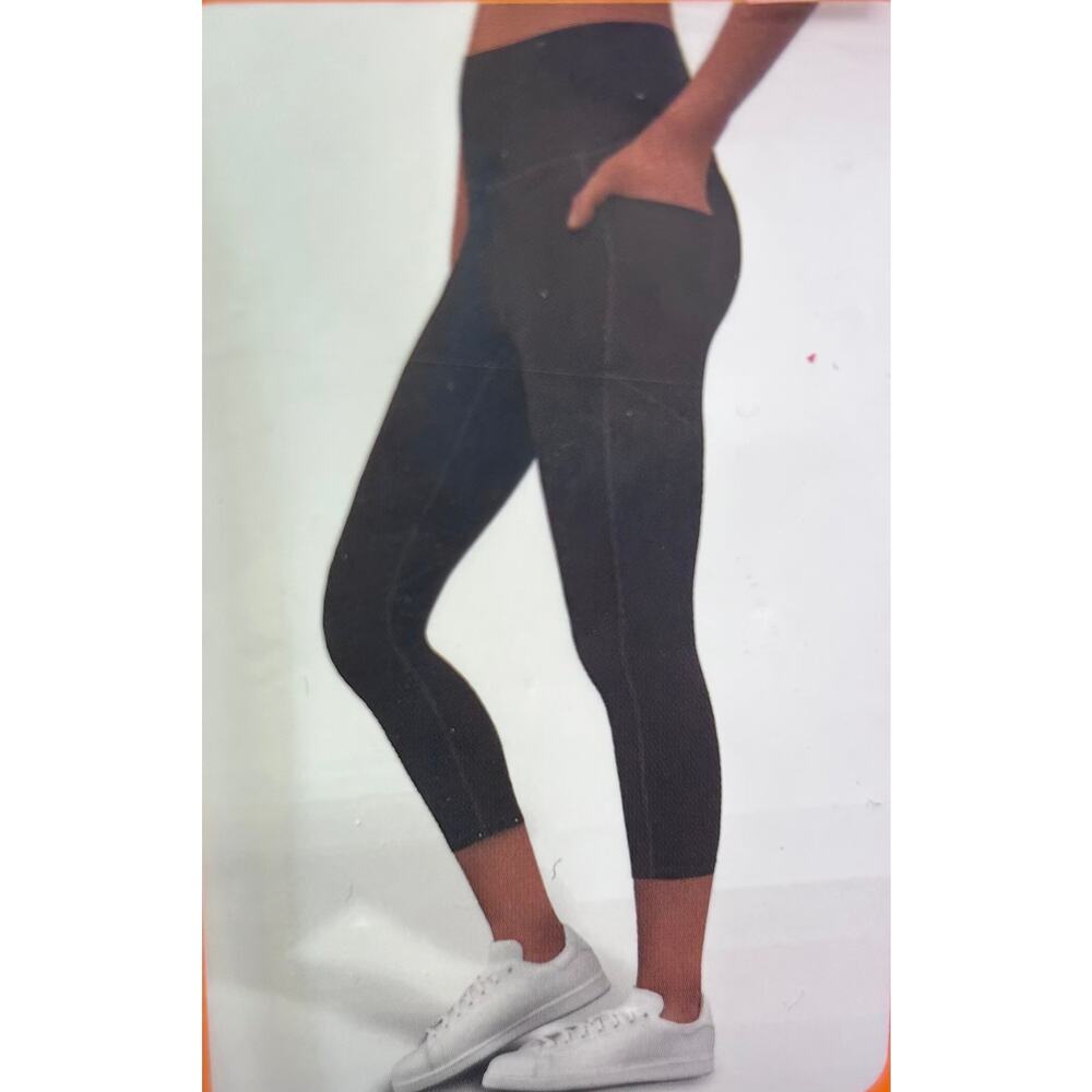 MUUV Women’s 21” Inseam Capri Length Active Leggings, Black, size S